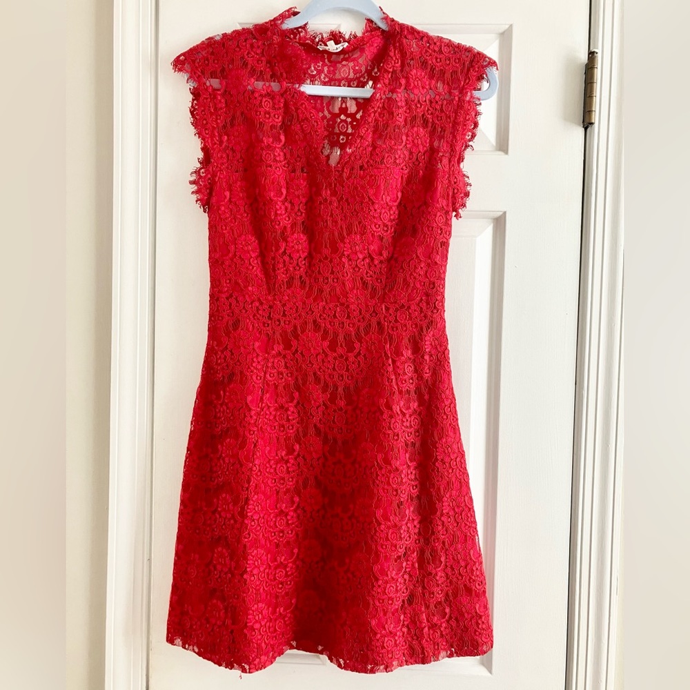Claudie Pierlot Reset Dress - Lace dress fully lined, sheer lace back.